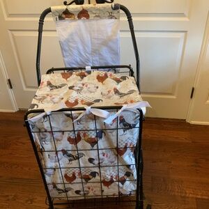 Handmade oil cloth cart liner for 18”X15”X23” basket (LINER ONLY)